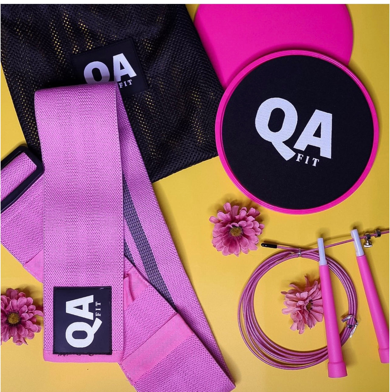 JUMP ROPE, RESISTANCE BAND AND SLIDER DISK FITNESS SET